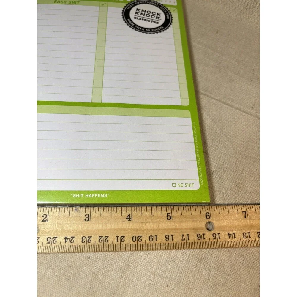 Knock Knock Green Get Your Sh*t Together Notepad NIB Funny Scheduling Tool